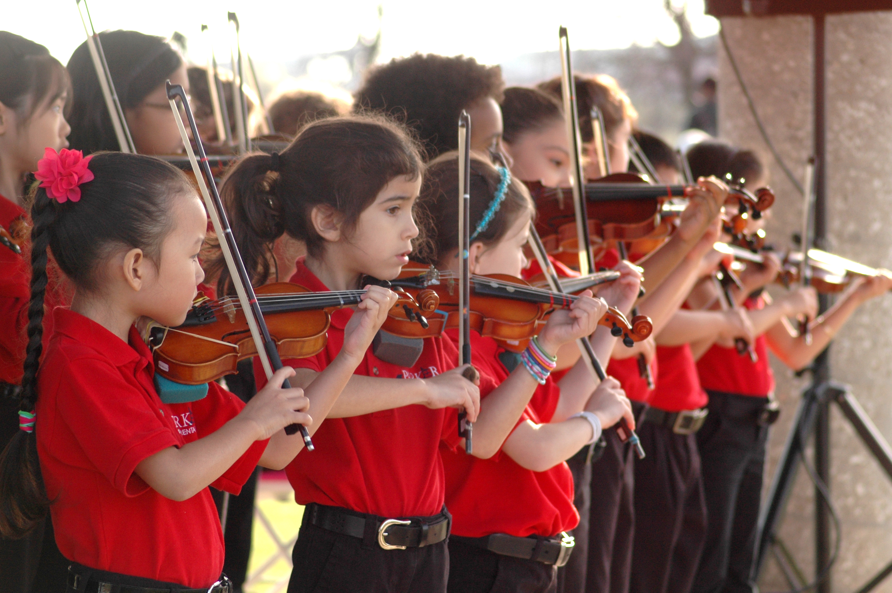 Close-up of Parker Elementary Violinists- Sunday Music in the Park (Feb 19)