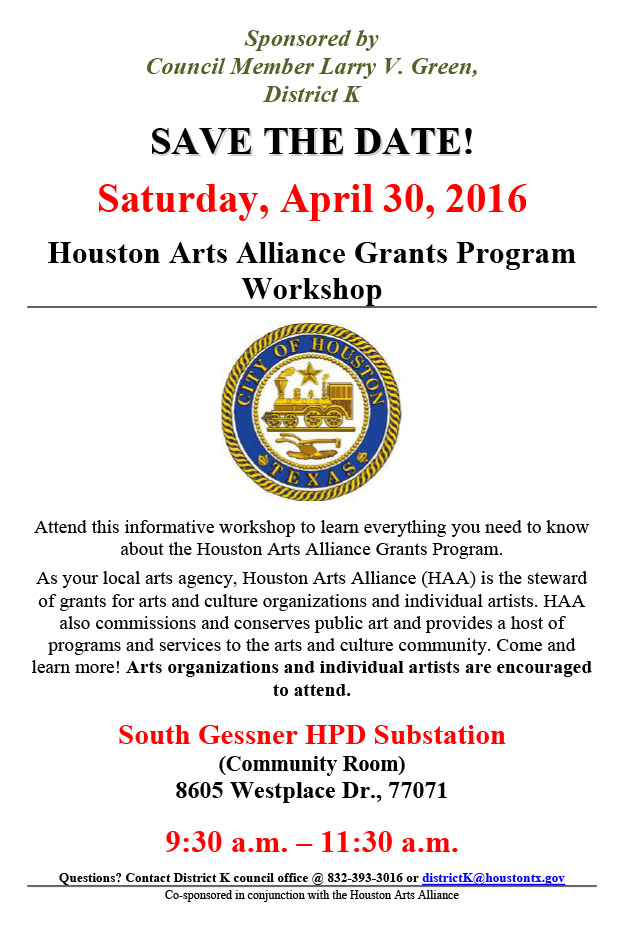 Houston Arts Alliance Grants Program SAVE THE