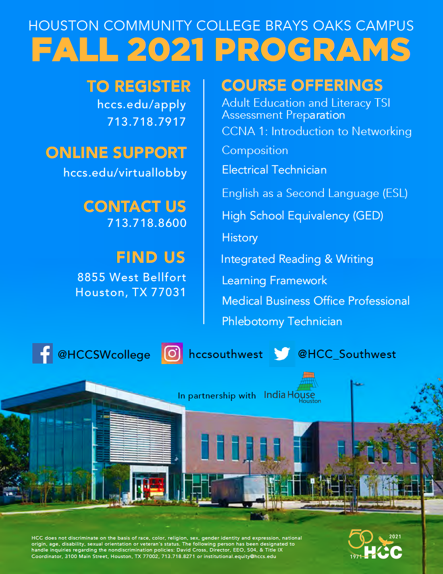 HCC Fall 2021 programs and workshops photo image