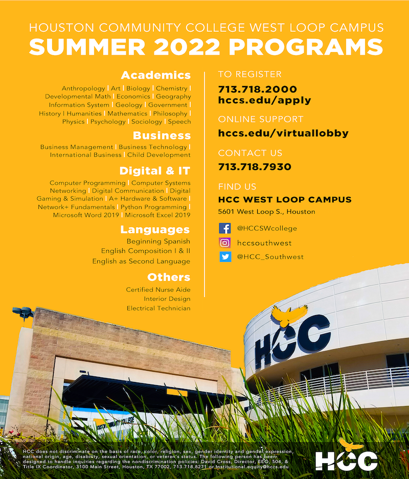 HCC Classes and Summer Programs Brays Oaks Management District